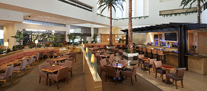 Hilton Costa Mesa interior lounge area